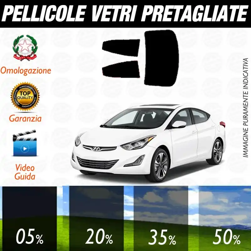 Hyundai Elantra Berlina dal 2011 al 2016 Pellicole Oscuramento Vetri Auto Pre Tagliate a Misura Più Venduto