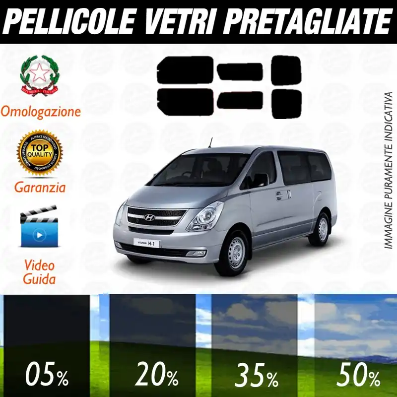 Ultimissimo Modello Hyundai H1 dal 2010 ad OGGI Pellicole Oscuramento Vetri Posteriori Auto Pre Tagliate a Misura Plotter