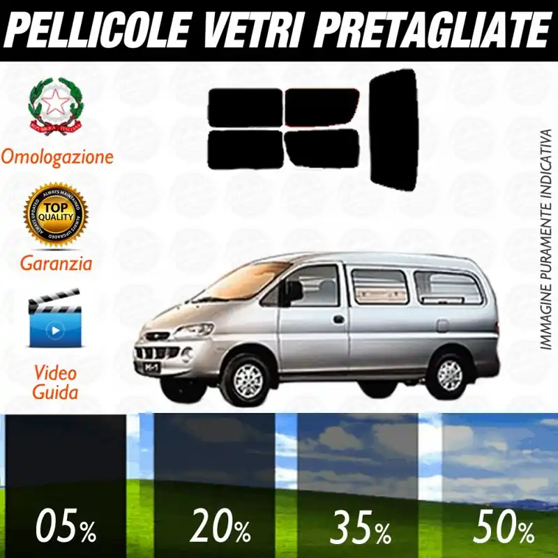 Promozione Hyundai H1 dal 2003 al 2006 Pellicole Oscuramento Vetri Posteriori Auto Pre Tagliate a Misura Plotter