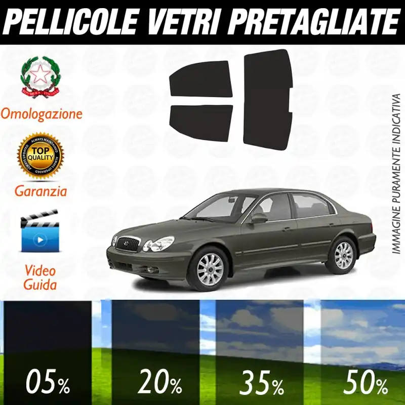 Hyundai Sonata dal 2002 al 2004 Pellicole Oscuramento Vetri Auto Pre Tagliate a Misura Di Tendenza