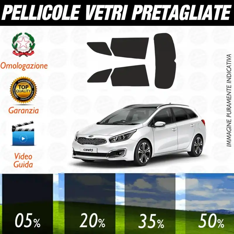 Prezzo Di Fabbrica Kia Ceed Sw dal 2012 al 2018 Pellicole Oscuramento Vetri Auto Pre Tagliate a Misura