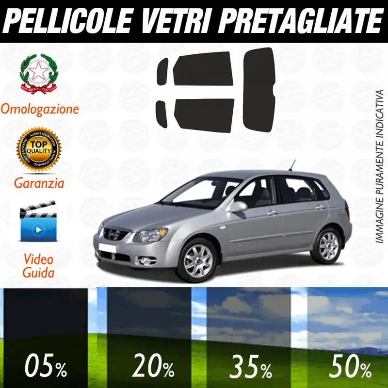 Offerta Lampo Kia Cerato 5P dal 2004 al 2006 Pellicole Oscuramento Vetri Auto Pre Tagliate a Misura