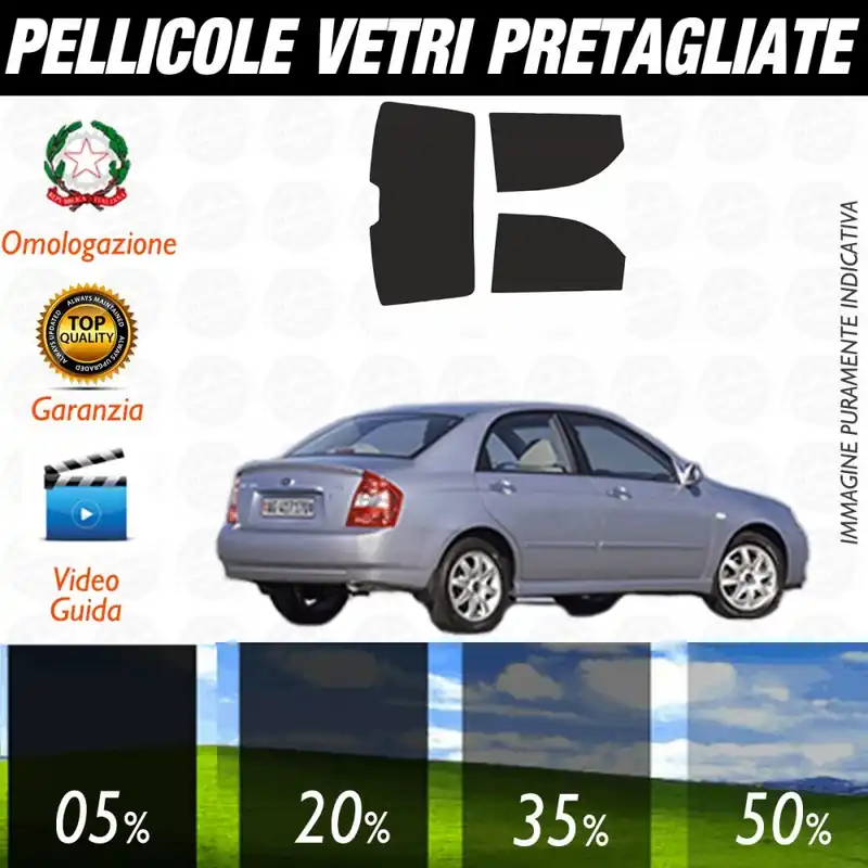 Kia Cerato Berlina dal 2004 al 2006 Pellicole Oscuramento Vetri Auto Pre Tagliate a Misura Esclusivo