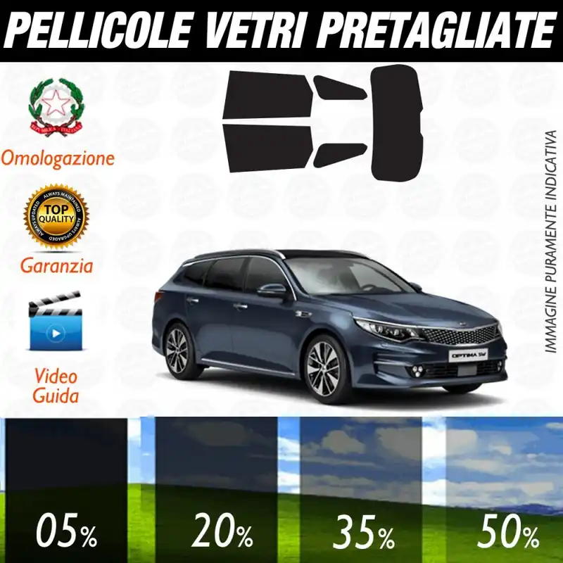 Kia Optima Sw dal 2017 ad OGGI Pellicole Oscuramento Vetri Auto Pre Tagliate a Misura Must-Have