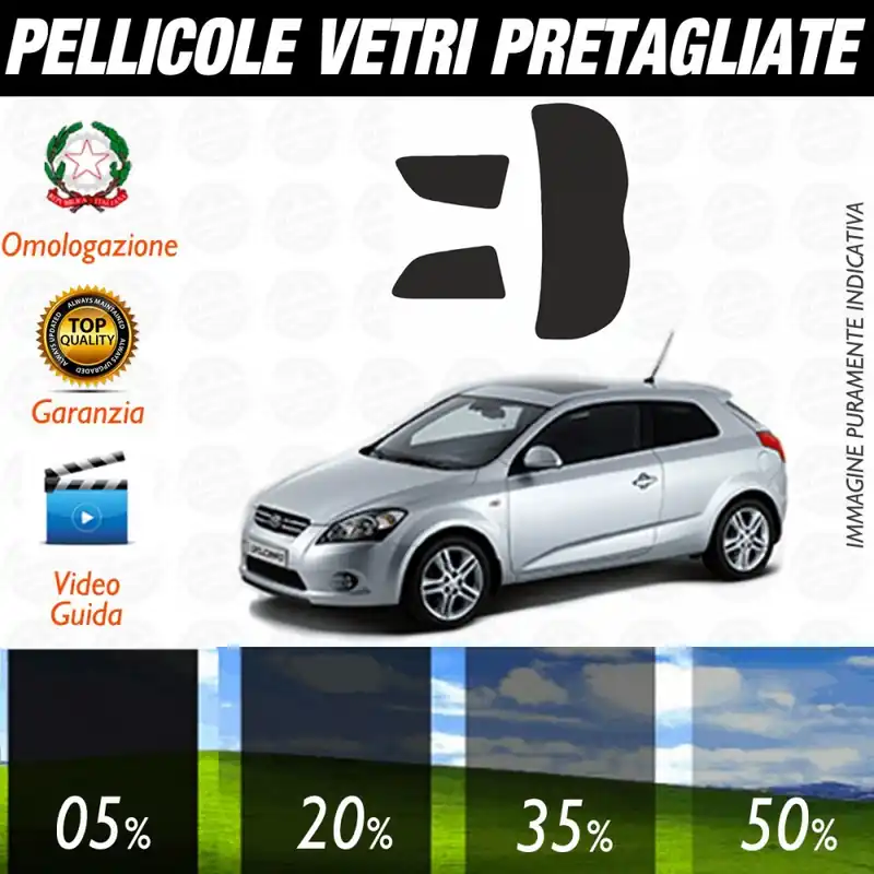 Prezzo Conveniente Kia Pro ceed 3P dal 2007 al 2010 Pellicole Oscuramento Vetri Auto Pre Tagliate a Misura