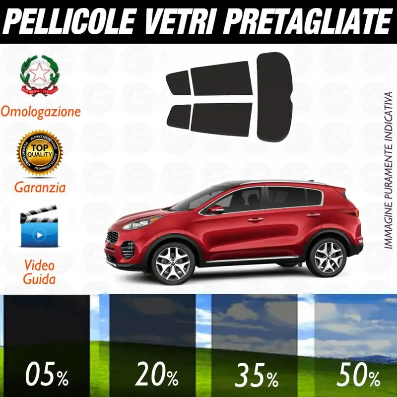 Offerta Del Giorno Kia Sportage dal 2016 al 2021 Pellicole Oscuramento Vetri Auto Pre Tagliate a Misura