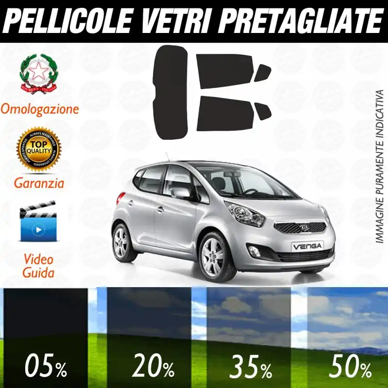 Must-Have Kia Venga dal 2010 ad OGGI Pellicole Oscuramento Vetri Auto Pre Tagliate a Misura