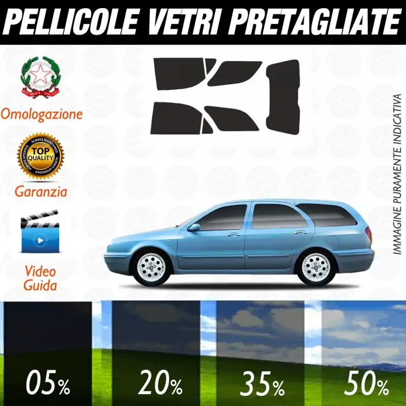 Lancia Lybra Sw dal 1999 al 2004 Pellicole Oscuramento Vetri Auto Pre Tagliate a Misura Sconto