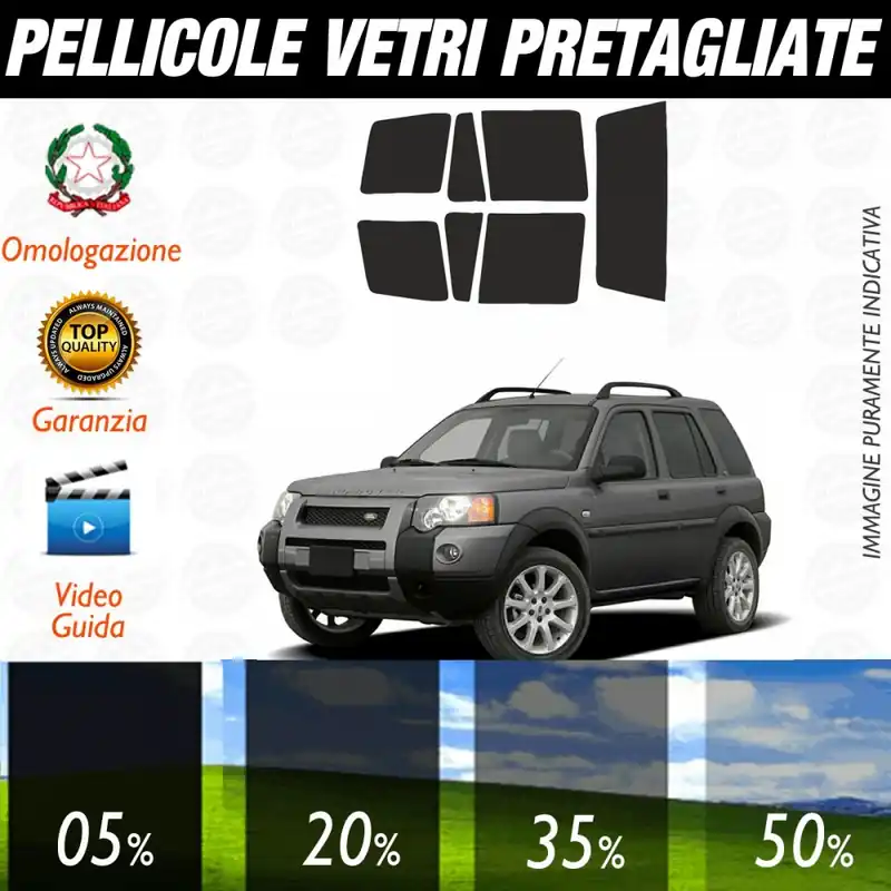 Land Rover Freelander 5P dal 1996 al 2006 Pellicole Oscuramento Vetri Auto Pre Tagliate a Misura Compra Adesso