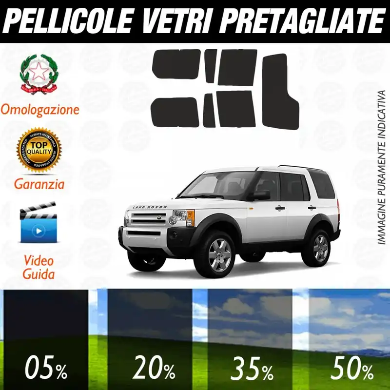 Promozione Esclusiva Land Rover LR3 dal 2005 ad OGGI Pellicole Oscuramento Vetri Auto Pre Tagliate a Misura