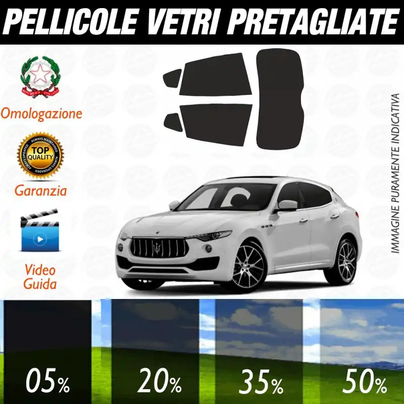 Reso Gratuito Maserati Levante dal 2016 ad OGGI Pellicole Oscuramento Vetri Auto Pre Tagliate a Misura