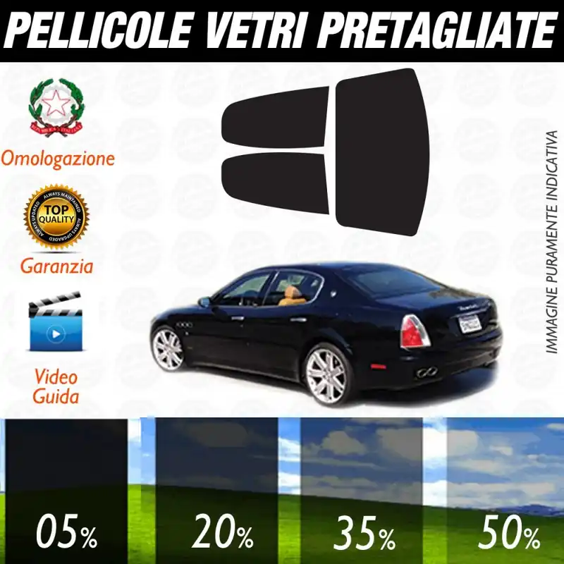 Maserati Quattroporte del 2007 Pellicole Oscuramento Vetri Auto Pre Tagliate a Misura Promo Stagionale
