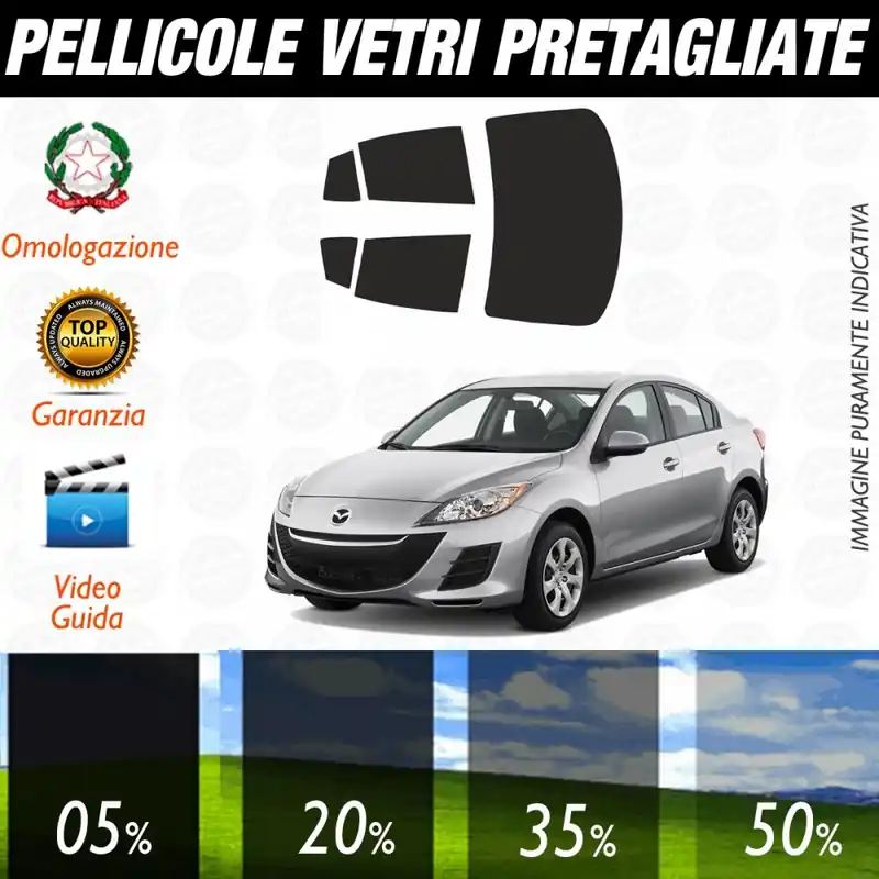 Mazda 3 Berlina dal 2010 ad OGGI Pellicole Oscuramento Vetri Auto Pre Tagliate a Misura Di Tendenza