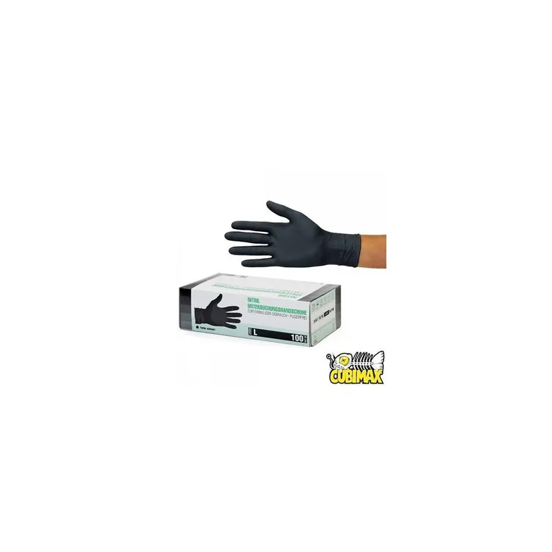 CUBIMAX 100pz Guanti Monouso in Nitrile Taglia L non sterile, senza polvere, sen Ultimissimo Modello