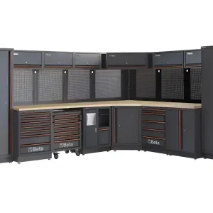 Arredo Beta C45PRO 2.0 DW per officina 3718/3038x645x2000mm con piano di lavoro in legno Occasione