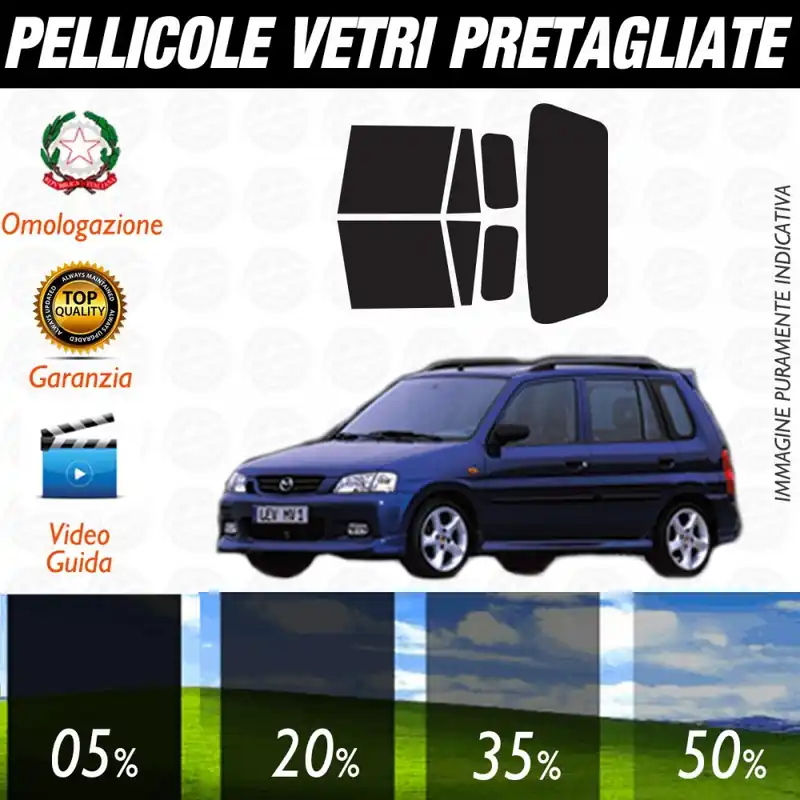 Mazda Demio dal 1999 al 2002 Pellicole Oscuramento Vetri Auto Pre Tagliate a Misura Promozione