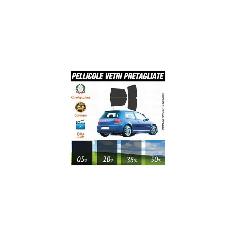 Ultima Occasione Volkswagen Golf 4 3P dal 1998 al 2003 Pellicole Oscuramento Vetri Auto Pre Tagliate a Misura