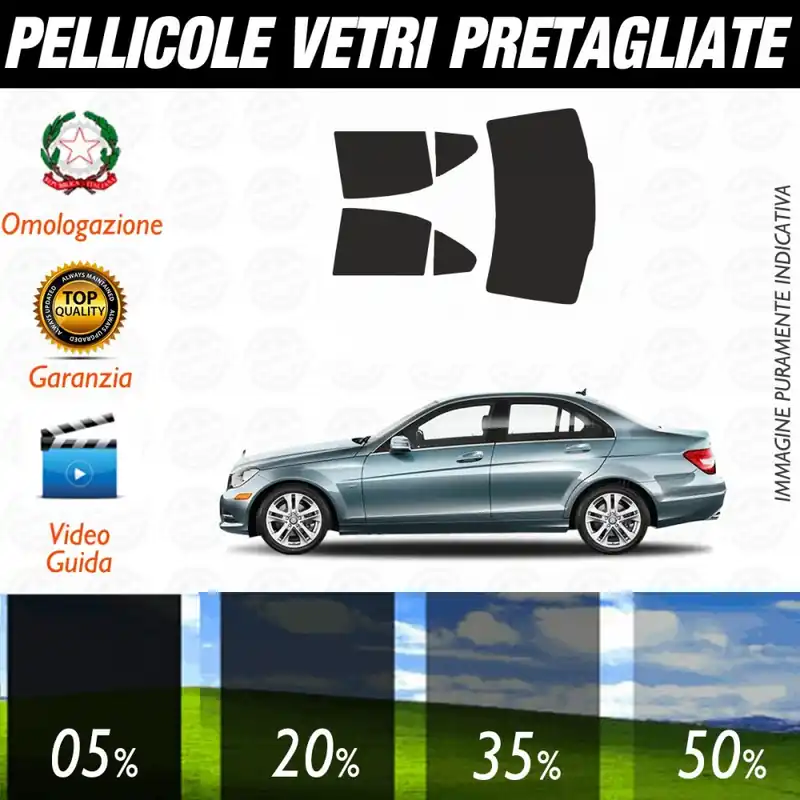 Promozione Mercedes Classe C Berlina dal 2008 al 2013 Pellicole Oscuramento Vetri Auto Pre Tagliate a Misura Posteriore