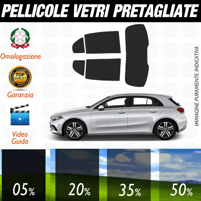 Saldi Mercedes Classe A dal 2018 ad OGGI Pellicole Oscuramento Vetri Auto Pre Tagliate a Misura Posteriore