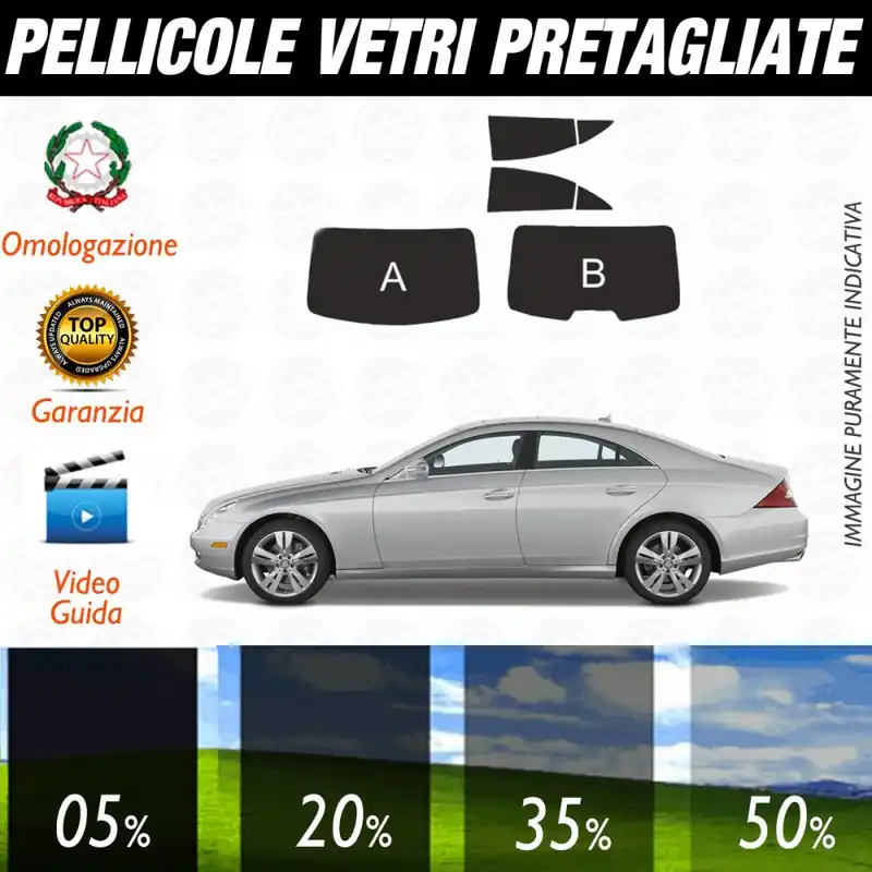 Mercedes CLS dal 2008 al 2011 Pellicole Oscuramento Vetri Auto Pre Tagliate a Misura Posteriore Prezzo Di Fabbrica
