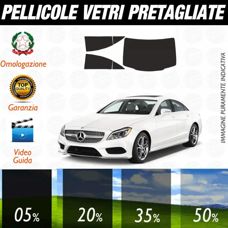 A Buon Prezzo Mercedes CLS dal 2012 al 2017 Pellicole Oscuramento Vetri Auto Pre Tagliate a Misura Posteriore