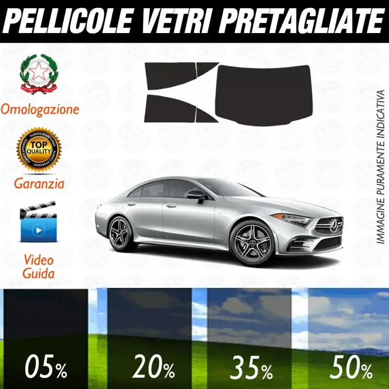 Ultimissimo Modello Mercedes CLS dal 2018 ad OGGI Pellicole Oscuramento Vetri Auto Pre Tagliate a Misura Posteriore
