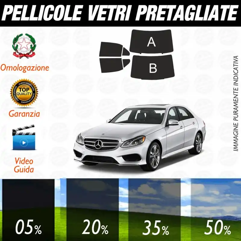 Mercedes Classe E Berlina 400 Hybrid dal 2013 al 2016 Pellicole Oscuramento Vetri Auto Pre Tagliate a Misura Posteriore Spedizione Espresso