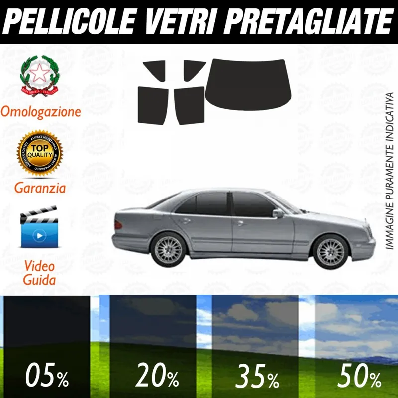 Mercedes Classe E Berlina dal 1995 al 2002 Pellicole Oscuramento Vetri Auto Pre Tagliate a Misura Posteriore Promozione