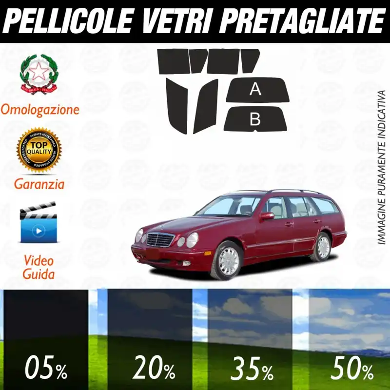 Soddisfatti O Rimborsati Mercedes Classe E Station Wagon del 1996 al 2002 Pellicole Oscuramento Vetri Auto Pre Tagliate a Misura Posteriore