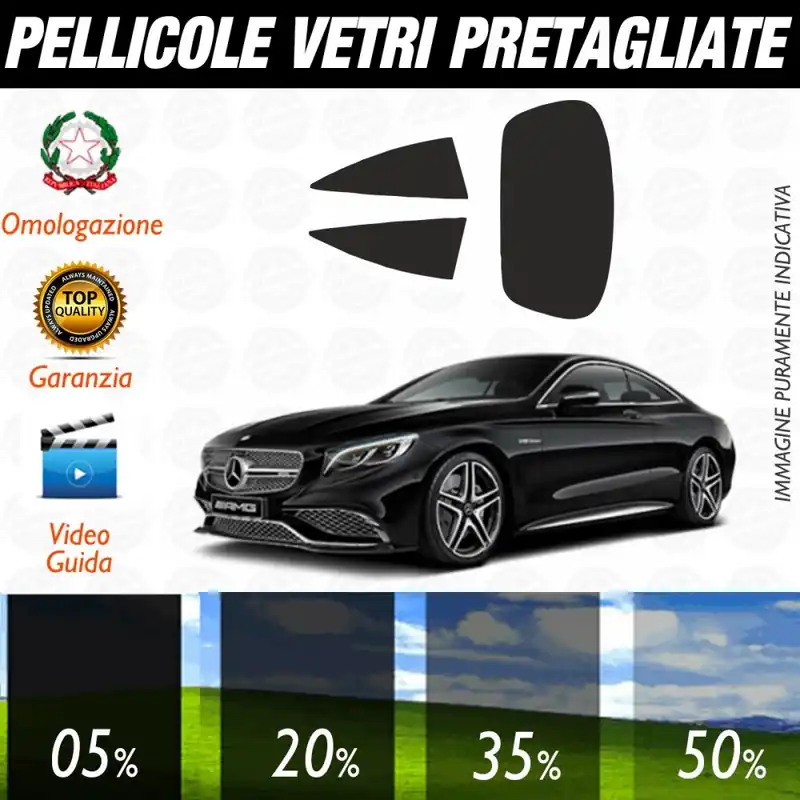 A Buon Prezzo Mercedes Classe S Coupé dal 2014 al 2016 Pellicole Oscuramento Vetri Auto Pre Tagliate a Misura Posteriore