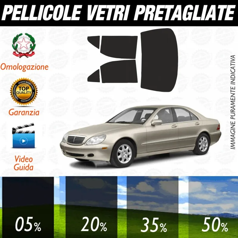 Scelto Dai Clienti Mercedes Classe S dal 2002 al 2006 Pellicole Oscuramento Vetri Auto Pre Tagliate a Misura Posteriore