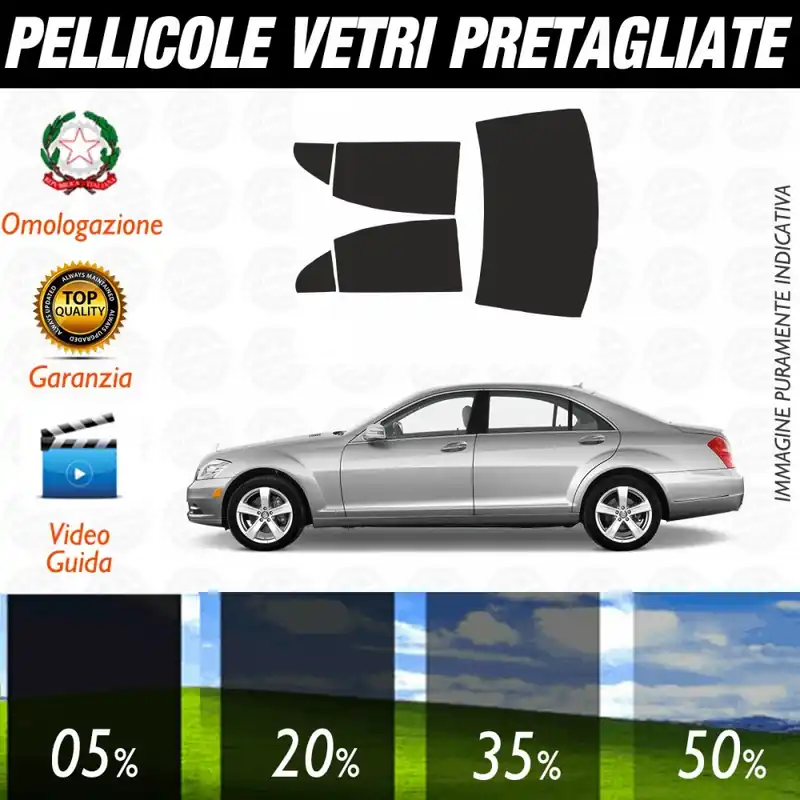 A Buon Prezzo Mercedes Classe S dal 2007 al 2013 Pellicole Oscuramento Vetri Auto Pre Tagliate a Misura Posteriore