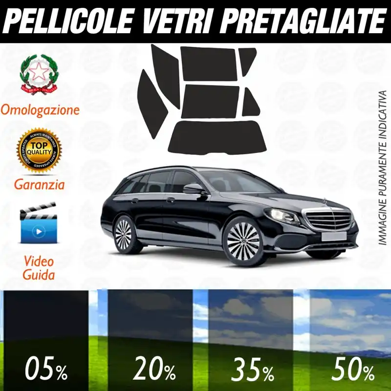 Mercedes Classe E SW 350 dal 2010 al 2016 Pellicole Oscuramento Vetri Auto Pre Tagliate a Misura Posteriore Ultimissimo Modello