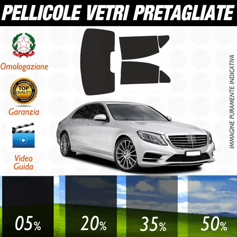 Reso Gratuito Mercedes Classe S dal 2014 al 2020 Pellicole Oscuramento Vetri Auto Pre Tagliate a Misura Posteriore