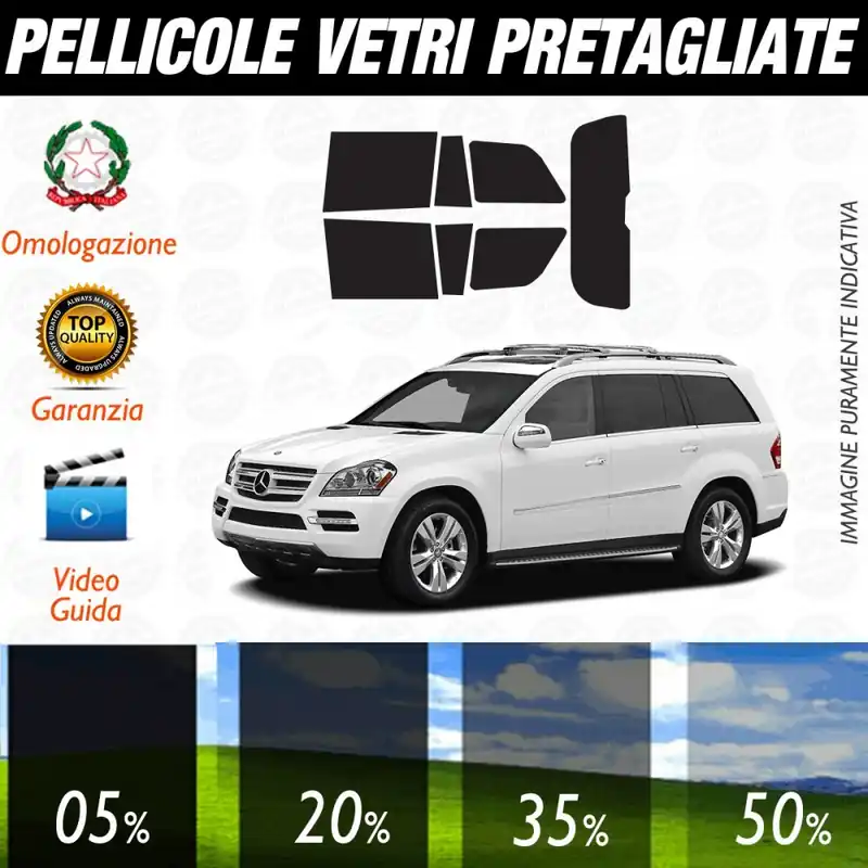 Professionale Mercedes GL dal 2006 al 2012 Pellicole Oscuramento Vetri Auto Pre Tagliate a Misura Posteriore