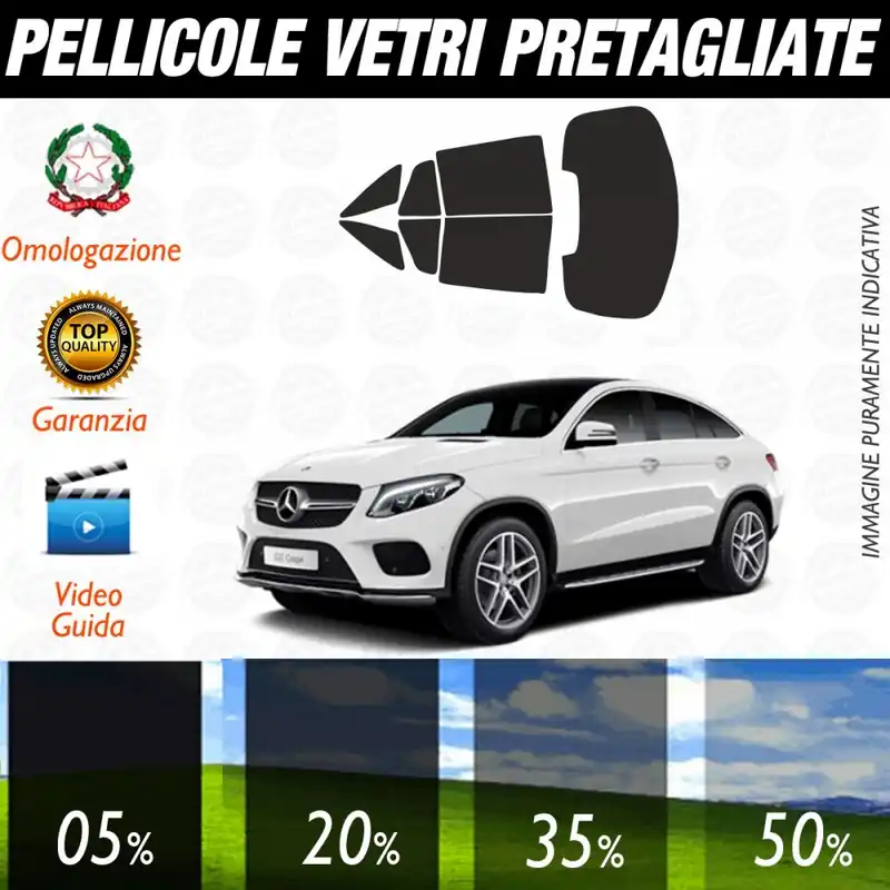 Mercedes GLE Coupé dal 2015 al 2017 Pellicole Oscuramento Vetri Auto Pre Tagliate a Misura Posteriore Compra Online
