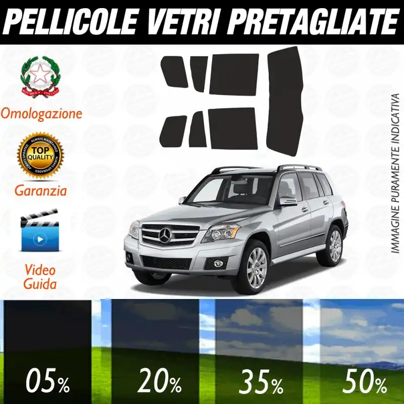 Mercedes GLK dal 2009 al 2011 Pellicole Oscuramento Vetri Auto Pre Tagliate a Misura Posteriore Ordina Subito