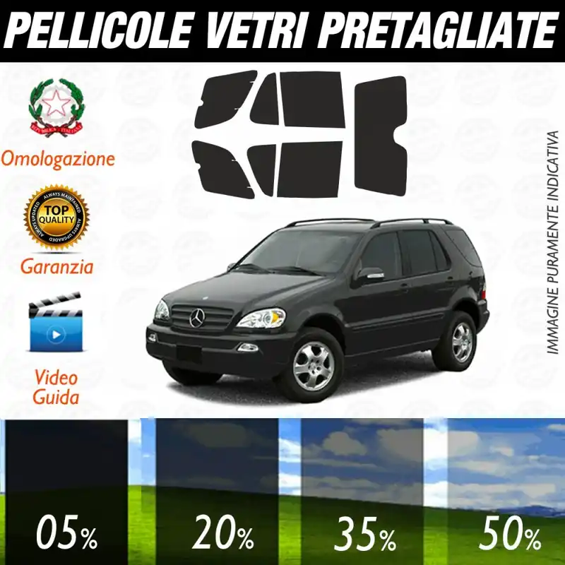Spedito Oggi Mercedes ML dal 1998 al 2004 Pellicole Oscuramento Vetri Auto Pre Tagliate a Misura Posteriore