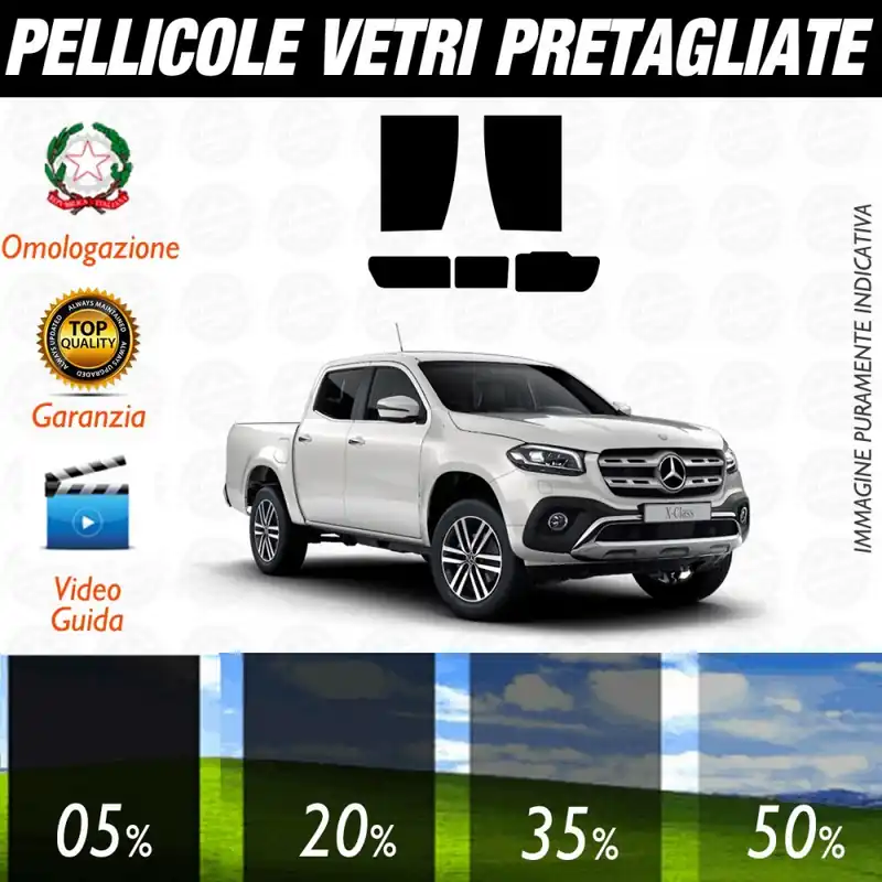 Mercedes Classe X dal 2018 ad OGGI Pellicole Oscuramento Vetri Auto Pre Tagliate a Misura Posteriore Prezzo Di Fabbrica