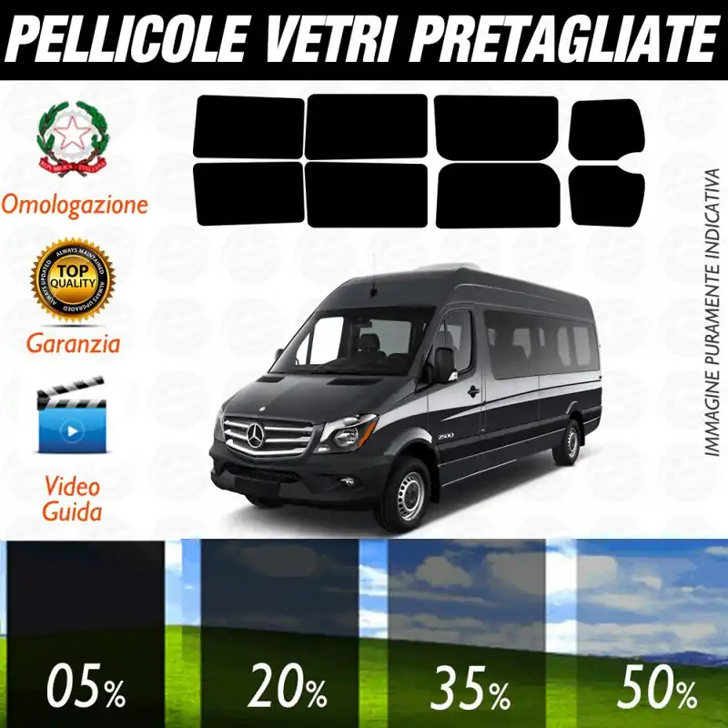 Promo Stagionale Mercedes Sprinter dal 2010 ad OGGI Pellicole Oscuramento Vetri Auto Pre Tagliate a Misura Posteriore