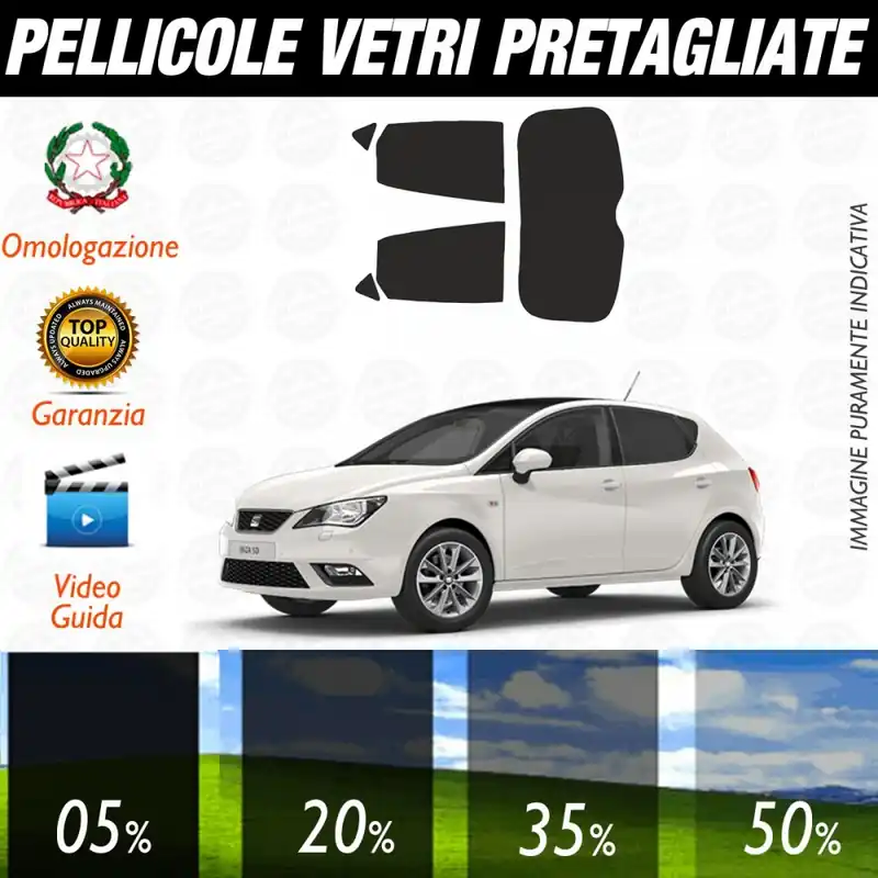 Seat Ibiza 5P dal 2008 al 2016 Pellicole Oscuramento Vetri Auto Pre Tagliate a Misura Posteriore Soddisfatti O Rimborsati