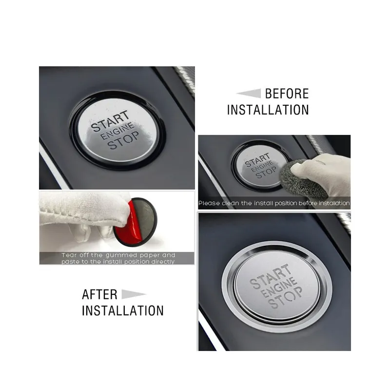 Offerta Limitata 3x Tasto in Alluminio Anodizzato Rosso Accensione Compatibile con Audi A4 A5 A6 Q7 Q5