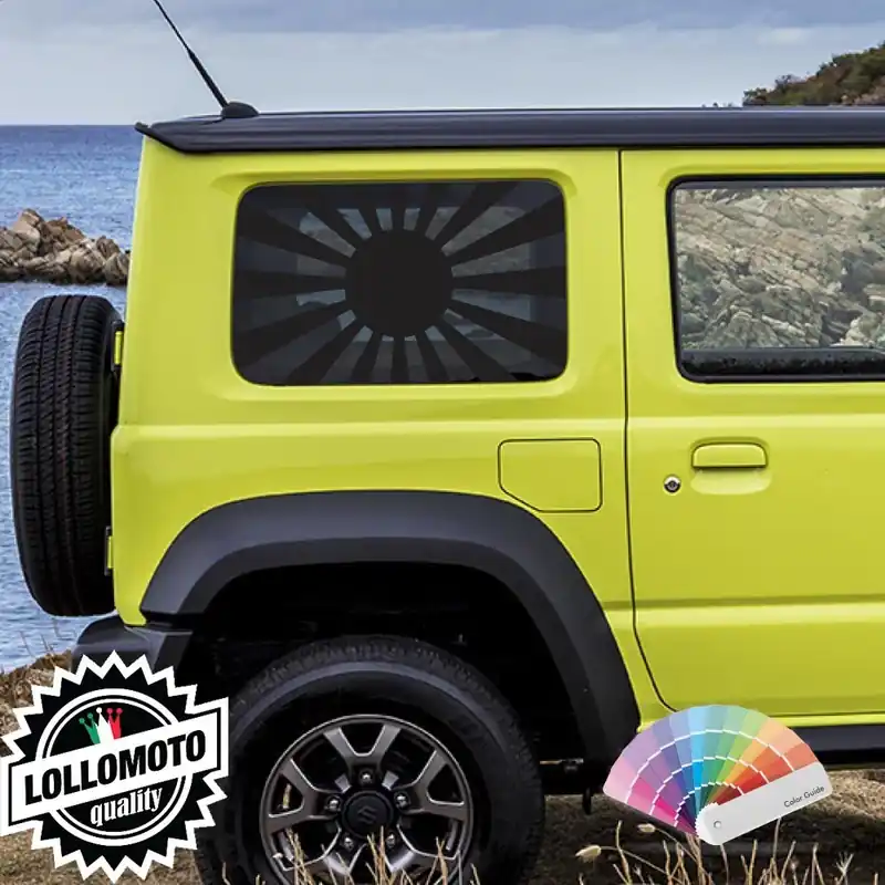 Ultime Pezzi Adesivi Stickers Personalizzati per Vetri con Bandiera Giappone JAPAN compatibile con SUZUKI JIMNY dal 2019 in poi