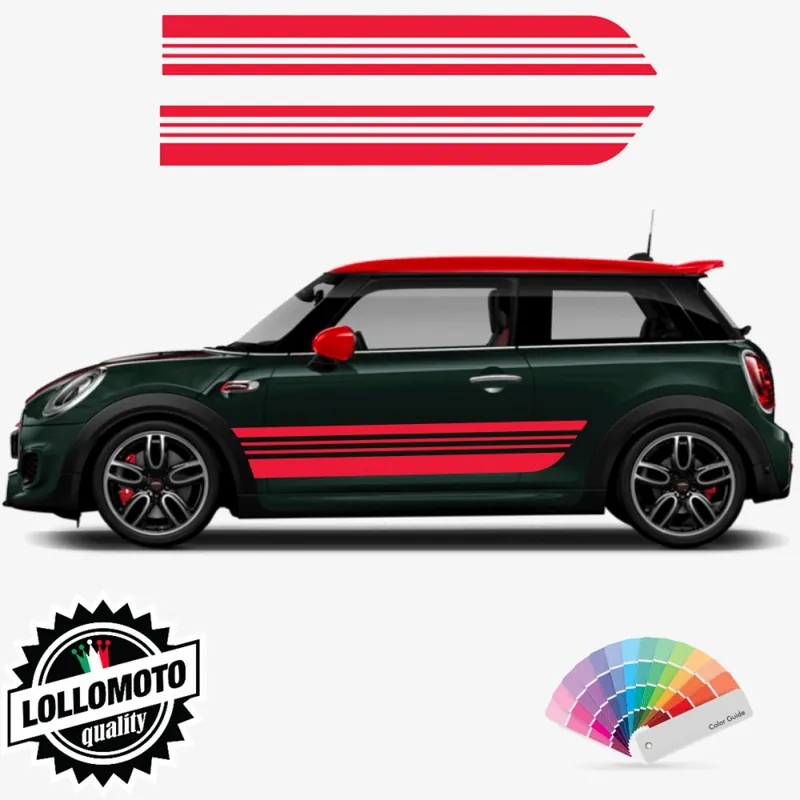 Spedizione Espresso Strisce Adesive Fiancate STREET Fasce Compatibile con MINI COOPER S SD ONE JHONN COOPER WORKS Decal Auto
