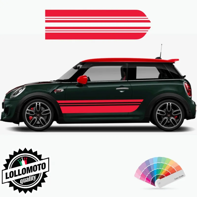 Affare Strisce Adesive Fiancate FAST Fasce Compatibile con MINI COOPER S SD ONE JHONN COOPER WORKS Decal Auto