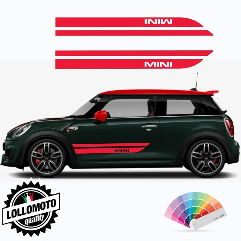 Strisce Adesive Fiancate ELEGANT Fasce Compatibile con MINI COOPER S SD ONE JHONN COOPER WORKS Decal Auto Nuova Collezione