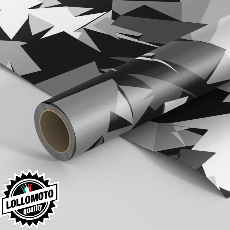 Pellicola ABSTRACT GREY MILITARY CAMOUFLAGE Pellicola Car Wrapping Adesiva Rivestimento Auto Consegna Rapida