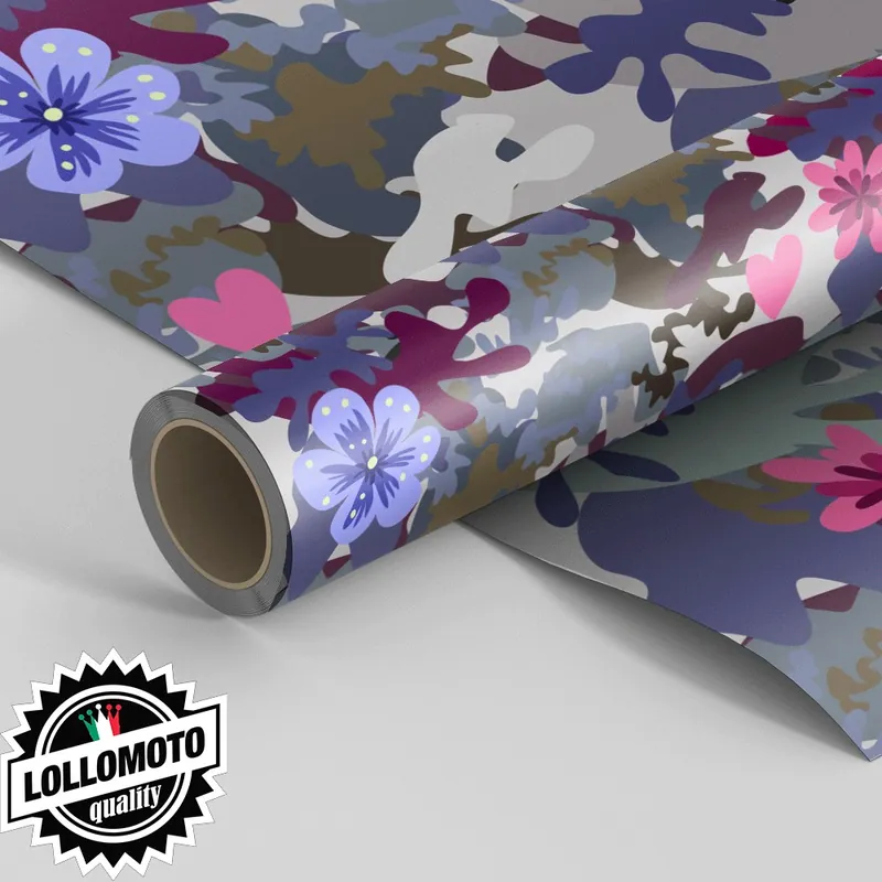 Pellicola BEAUTIFUL FLOWERS CAMOUFLAGE MILITARY Pellicola Car Wrapping Adesiva Rivestimento Auto Acquista Ora