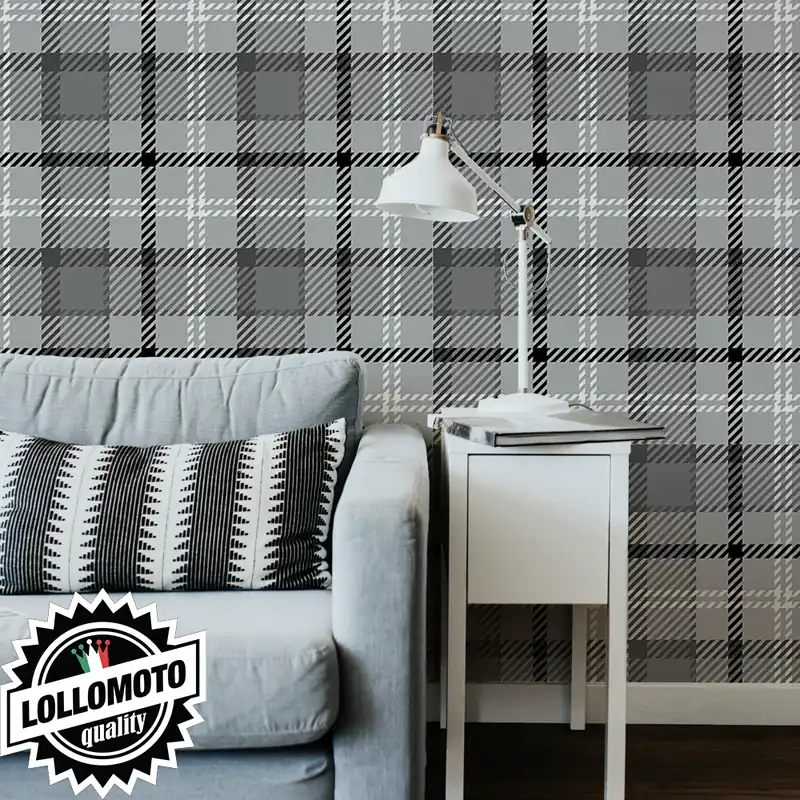 Carta da Parati Adesiva BURBERRY GREY Professionale Interior Design Arredamento Personalizzato Wall Paper Offerta Limitata