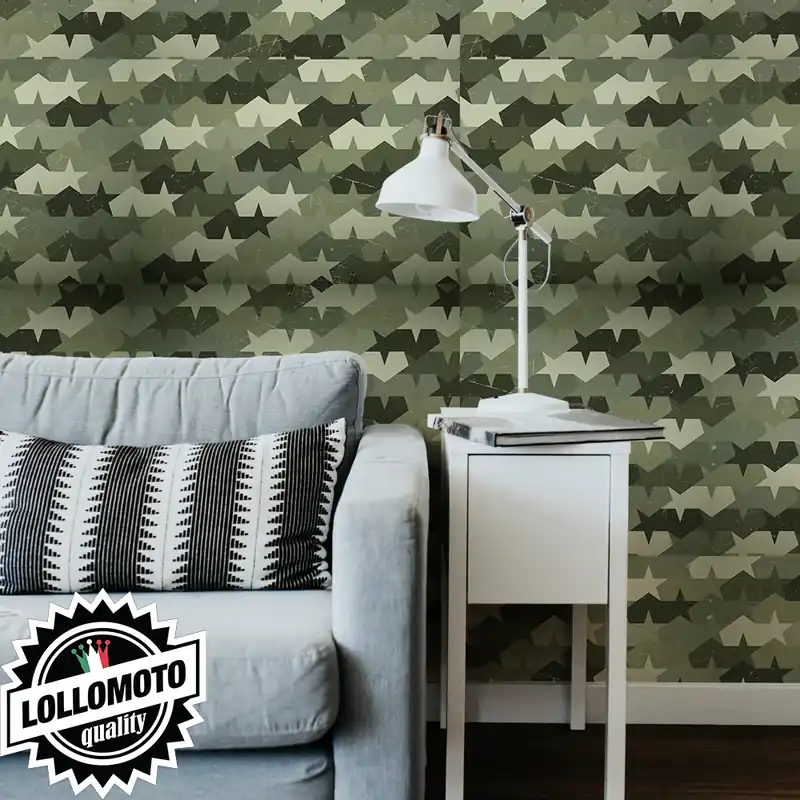 Esclusivo Carta da Parati Adesiva MIMETICO EROSED ARMY Professionale Interior Design Arredamento Personalizzato Wall Paper